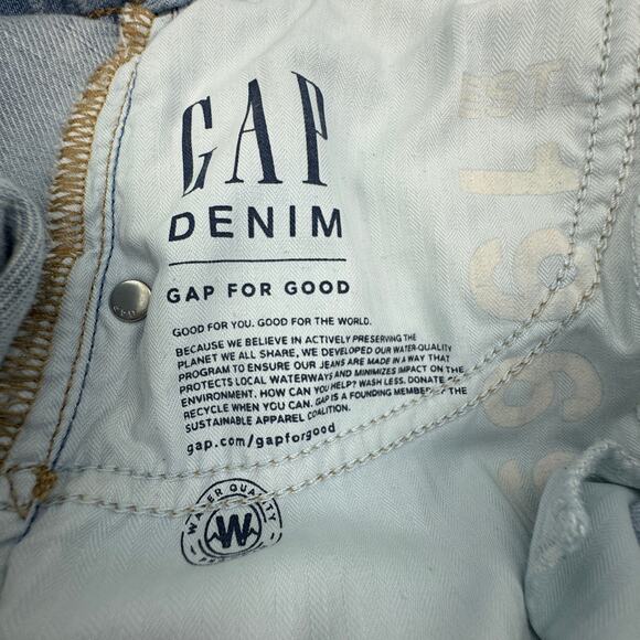 Gap Light Wash Soft Flexible Denim Wide Leg Button Fly Jeans Women's Size 24 P - Picture 7 of 8